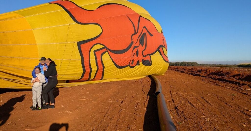 ケアンズ熱気球 着陸地点の様子