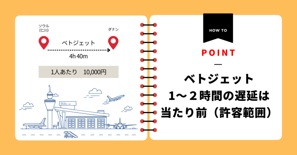 ベトジェットは1〜2時間の遅延は当たり前