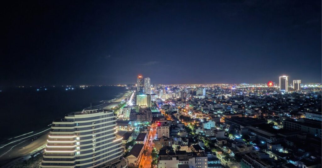 リビングエリアから見える夜景